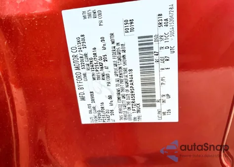 2005 Ford Ranger Super Cab z USA, uszkodzony, nr VIN 1FTZR45E95PA94418